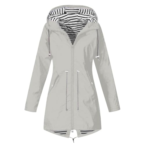 SPSMOKH Leichte Regenjacke für Damen, Kapuzenjacken, wasserdichter Regenmantel, übergroßer Windbreaker, einfarbig, Reißverschluss, Mantel mit Kapuze, 3-in-1, lange Jacken, leger, leicht, atmungsaktiv SPSMOKH Leichte Regenjacke für Damen, Kapuzenjacken, wasserdichter Regenmantel, übergroßer Windbreaker, einfarbig, Reißverschluss, Mantel mit Kapuze, 3-in-1, lange Jacken, leger, leicht, atmungsaktiv von SPSMOKH