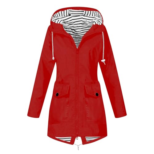 SPSMOKH Leichte Regenjacke für Damen, Kapuzenjacken, wasserdichter Regenmantel, übergroßer Windbreaker, einfarbig, Reißverschluss, Mantel mit Kapuze, 3-in-1, lange Jacken, leger, leicht, atmungsaktiv SPSMOKH Leichte Regenjacke für Damen, Kapuzenjacken, wasserdichter Regenmantel, übergroßer Windbreaker, einfarbig, Reißverschluss, Mantel mit Kapuze, 3-in-1, lange Jacken, leger, leicht, atmungsaktiv von SPSMOKH