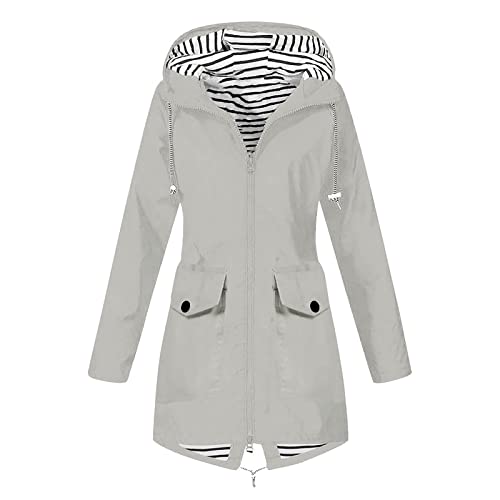 SPSMOKH Leichte Regenjacke für Damen, Kapuzenjacken, wasserdichter Regenmantel, übergroßer Windbreaker, einfarbig, Reißverschluss, Mantel mit Kapuze, 3-in-1, lange Jacken, leger, leicht, atmungsaktiv SPSMOKH Leichte Regenjacke für Damen, Kapuzenjacken, wasserdichter Regenmantel, übergroßer Windbreaker, einfarbig, Reißverschluss, Mantel mit Kapuze, 3-in-1, lange Jacken, leger, leicht, atmungsaktiv von SPSMOKH