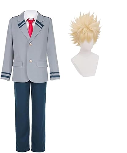 SPSMOKH MHA Cosplay Uniform Todoroki Shouto/Bakugō Katsuki/Midoriya Izuku/Uraraka Ochaco Kostüm Schuluniform Halloween Rollenspiel Komplettes Set (Bakugō Katsuki, XXL) von SPSMOKH