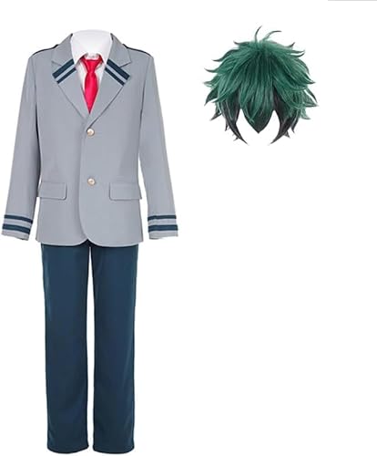 SPSMOKH MHA Cosplay Uniform Todoroki Shouto/Bakugō Katsuki/Midoriya Izuku/Uraraka Ochaco Kostüm Schuluniform Halloween Rollenspiel Komplettes Set (Midoriya Izuku, XXL) von SPSMOKH