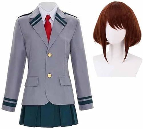 SPSMOKH MHA Cosplay Uniform Todoroki Shouto/Bakugō Katsuki/Midoriya Izuku/Uraraka Ochaco Kostüm Schuluniform Halloween Rollenspiel Komplettes Set (Uraraka Ochaco, L) von SPSMOKH