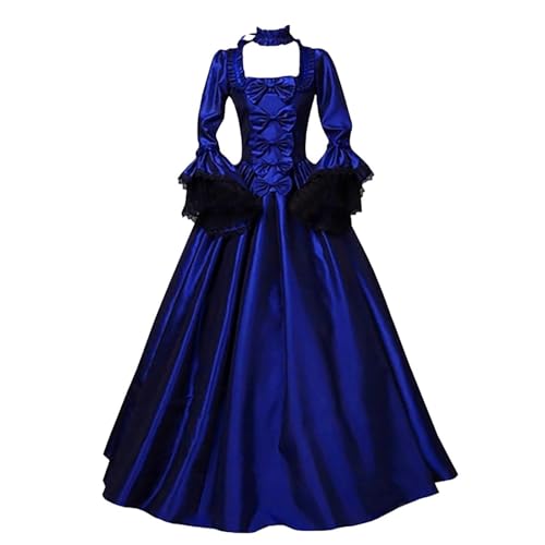 SPSMOKH Mittelalterliches Kleid für Damen, Renaissance-Halloween-Kostüme, Gothic-Stil, Übergröße, Fliege, Vintage, Teeparty, Ballkleid, elegant, Retro, Gothic, Prinzessin, Ballkleid, 18. Jahrhundert von SPSMOKH