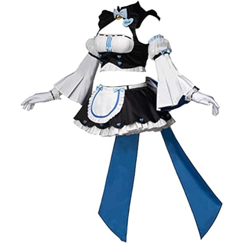 SPSMOKH Nekopara Cosplay Kostüm Maid Dress Uniform Chocola Vanilla Anime Sweet Kawaii Kostüm Lolita Dress Furry Cat Ear Gloves Socken Set (2, S) von SPSMOKH
