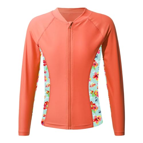 SPSMOKH Rashguard-Shirts für Kinder, Mädchen, LSF 50+, Schwimmmantel, Reißverschluss, athletisches Tank-Top, Hemden, Orange, 13–14 Jahre SPSMOKH Rashguard-Shirts für Kinder, Mädchen, LSF 50+, Schwimmmantel, Reißverschluss, athletisches Tank-Top, Hemden, Orange, 13–14 Jahre von SPSMOKH