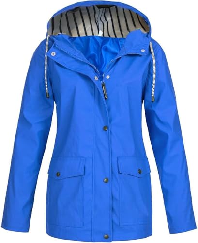 SPSMOKH Regenjacke für Damen, leicht, wasserdicht, mit Kapuze, Regenmantel, einfarbig, Reißverschluss, Softshell-Jacke, lässiger lockerer Trenchcoat, übergroß, Camping, Windbreaker zum Radfahren SPSMOKH Regenjacke für Damen, leicht, wasserdicht, mit Kapuze, Regenmantel, einfarbig, Reißverschluss, Softshell-Jacke, lässiger lockerer Trenchcoat, übergroß, Camping, Windbreaker zum Radfahren von SPSMOKH