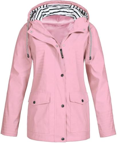 SPSMOKH Regenjacke für Damen, leichte, wasserdichte Jacke mit Kapuze, Regenmantel, einfarbig, Reißverschluss, Softshell-Jacke, lässiger, lockerer Trenchcoat, übergroß, Camping, Windbreaker zum SPSMOKH Regenjacke für Damen, leichte, wasserdichte Jacke mit Kapuze, Regenmantel, einfarbig, Reißverschluss, Softshell-Jacke, lässiger, lockerer Trenchcoat, übergroß, Camping, Windbreaker zum von SPSMOKH