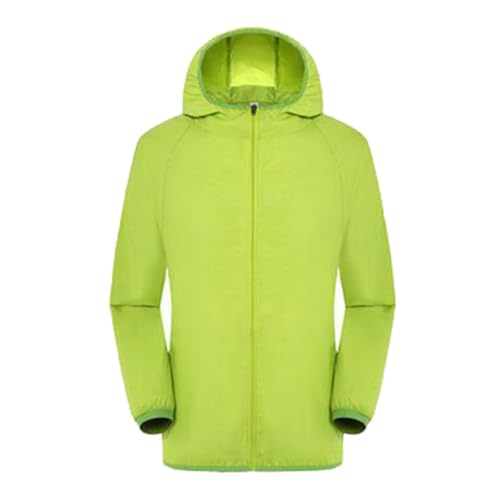 SPSMOKH Regenjacke mit Kapuze für Damen, leicht, verstaubar, winddicht, wasserdicht, winddicht, Einzelradfahren, Wandern, Camping, Regenjacke für Outdoor-Aktivitäten (02 Grün, XL) von SPSMOKH