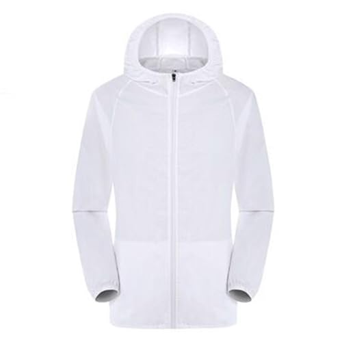 SPSMOKH Regenjacke mit Kapuze für Damen, leicht, verstaubar, winddicht, wasserdicht, winddicht, Einzelradfahren- und Wander-Camping-Regenjacke für Outdoor-Aktivitäten (02 Weiß, L) von SPSMOKH