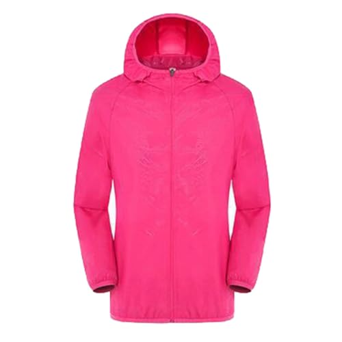 SPSMOKH Regenjacke mit Kapuze für Damen, leicht, verstaubar, winddicht, wasserdicht, winddicht, für Einzelradfahren, Wandern, Camping, für Outdoor-Aktivitäten (02 Rot, XXL) von SPSMOKH