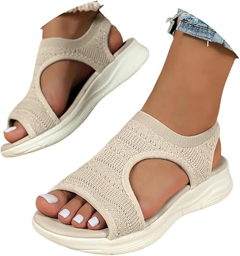 SPSMOKH Sandalen für Damen, orthopädische Schuhe mit Fußgewölbeunterstützung, niedriger Keilabsatz, Slipper, Hypersoft Memory-Schaum, leicht, für Wandern, Sommer, Strand, waschbar, Slingback-Sandalen SPSMOKH Sandalen für Damen, orthopädische Schuhe mit Fußgewölbeunterstützung, niedriger Keilabsatz, Slipper, Hypersoft Memory-Schaum, leicht, für Wandern, Sommer, Strand, waschbar, Slingback-Sandalen von SPSMOKH