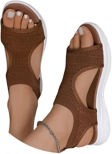 SPSMOKH Sandalen für Damen, orthopädische Schuhe mit Fußgewölbeunterstützung, niedriger Keilabsatz, Slipper, Hypersoft Memory-Schaum, leicht, für Wandern, Sommer, Strand, waschbar, Slingback-Sandalen SPSMOKH Sandalen für Damen, orthopädische Schuhe mit Fußgewölbeunterstützung, niedriger Keilabsatz, Slipper, Hypersoft Memory-Schaum, leicht, für Wandern, Sommer, Strand, waschbar, Slingback-Sandalen von SPSMOKH