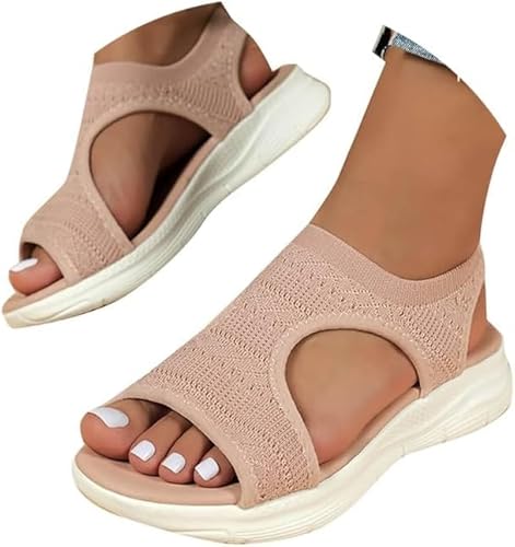 SPSMOKH Sandalen für Damen, orthopädische Schuhe mit Fußgewölbeunterstützung, niedriger Keilabsatz, Slipper, Hypersoft Memory-Schaum, leicht, für Wandern, Sommer, Strand, waschbar, Slingback-Sandalen SPSMOKH Sandalen für Damen, orthopädische Schuhe mit Fußgewölbeunterstützung, niedriger Keilabsatz, Slipper, Hypersoft Memory-Schaum, leicht, für Wandern, Sommer, Strand, waschbar, Slingback-Sandalen von SPSMOKH
