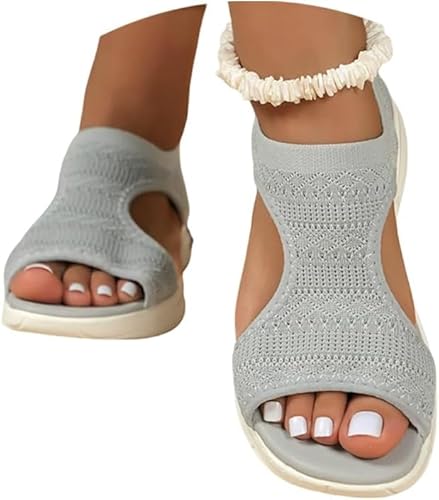 SPSMOKH Sandalen für Damen, orthopädische Schuhe mit Fußgewölbeunterstützung, niedriger Keilabsatz, Slipper, Hyperweicher Memory-Schaum, leicht, für Wandern, Sommer, Strand, waschbar SPSMOKH Sandalen für Damen, orthopädische Schuhe mit Fußgewölbeunterstützung, niedriger Keilabsatz, Slipper, Hyperweicher Memory-Schaum, leicht, für Wandern, Sommer, Strand, waschbar von SPSMOKH