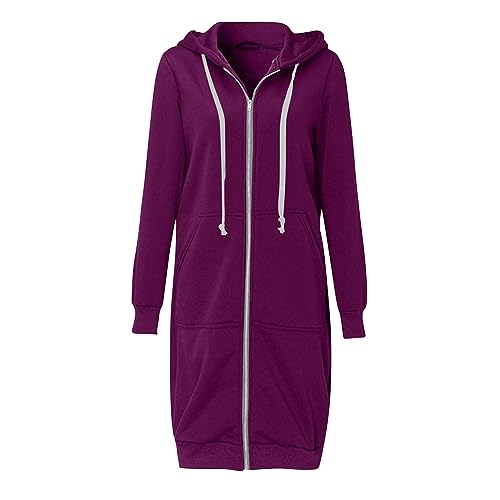 SPSMOKH Solide Damen-Jacke, Mäntel, Damen, Mädchen, langer Kapuzenpullover, Reißverschluss mit 2 Taschen, Herbst, Winter, warm, langärmelig, Oberbekleidung, Sweatshirt, Pullover, Fleecekleid, Top SPSMOKH Solide Damen-Jacke, Mäntel, Damen, Mädchen, langer Kapuzenpullover, Reißverschluss mit 2 Taschen, Herbst, Winter, warm, langärmelig, Oberbekleidung, Sweatshirt, Pullover, Fleecekleid, Top von SPSMOKH