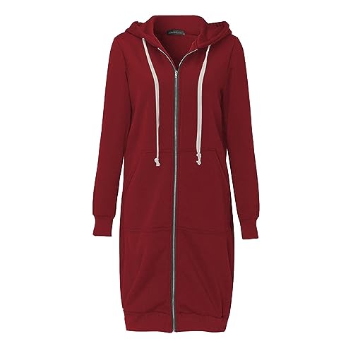 SPSMOKH Solide Damen-Jacke, Mäntel, Damen, Mädchen, langer Kapuzenpullover, Reißverschluss mit 2 Taschen, Herbst, Winter, warm, langärmelig, Oberbekleidung, Sweatshirt, Pullover, Fleecekleid, Top SPSMOKH Solide Damen-Jacke, Mäntel, Damen, Mädchen, langer Kapuzenpullover, Reißverschluss mit 2 Taschen, Herbst, Winter, warm, langärmelig, Oberbekleidung, Sweatshirt, Pullover, Fleecekleid, Top von SPSMOKH