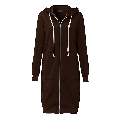 SPSMOKH Solide Damen-Jacke, Mäntel, Damen, Mädchen, langer Kapuzenpullover, Reißverschluss mit 2 Taschen, Herbst, Winter, warm, langärmelig, Oberbekleidung, Sweatshirt, Pullover, Fleecekleider, Top SPSMOKH Solide Damen-Jacke, Mäntel, Damen, Mädchen, langer Kapuzenpullover, Reißverschluss mit 2 Taschen, Herbst, Winter, warm, langärmelig, Oberbekleidung, Sweatshirt, Pullover, Fleecekleider, Top von SPSMOKH