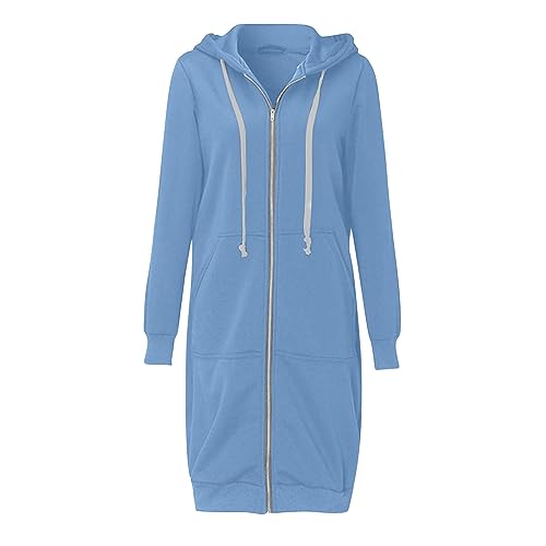 SPSMOKH Solide Damen-Jacke, Mäntel, Damen, Mädchen, langer Kapuzenpullover, Reißverschluss mit 2 Taschen, für Herbst und Winter, warm, langärmelig, Oberbekleidung, Sweatshirt, Pullover, Fleecekleider SPSMOKH Solide Damen-Jacke, Mäntel, Damen, Mädchen, langer Kapuzenpullover, Reißverschluss mit 2 Taschen, für Herbst und Winter, warm, langärmelig, Oberbekleidung, Sweatshirt, Pullover, Fleecekleider von SPSMOKH