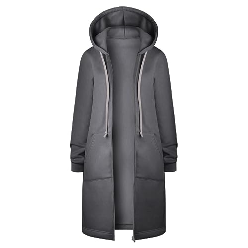 SPSMOKH Solide Damen-Jacke, Mäntel, Damen, Mädchen, langer Kapuzenpullover, Reißverschluss mit 2 Taschen, für Herbst und Winter, warm, langärmelig, Oberbekleidung, Sweatshirt, Pullover, Fleecekleider SPSMOKH Solide Damen-Jacke, Mäntel, Damen, Mädchen, langer Kapuzenpullover, Reißverschluss mit 2 Taschen, für Herbst und Winter, warm, langärmelig, Oberbekleidung, Sweatshirt, Pullover, Fleecekleider von SPSMOKH