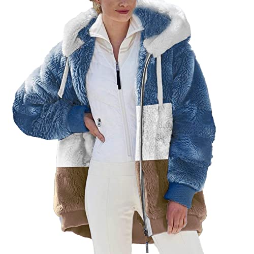 SPSMOKH Teddy-Fleece-Jacke für Damen, warme Wintermäntel, Damen-Fleecejacken, durchgehender Reißverschluss, Kapuzenpullover, flauschiges Sweatshirt, Übergröße, lässiger Pullover, Oberbekleidung mit SPSMOKH Teddy-Fleece-Jacke für Damen, warme Wintermäntel, Damen-Fleecejacken, durchgehender Reißverschluss, Kapuzenpullover, flauschiges Sweatshirt, Übergröße, lässiger Pullover, Oberbekleidung mit von SPSMOKH