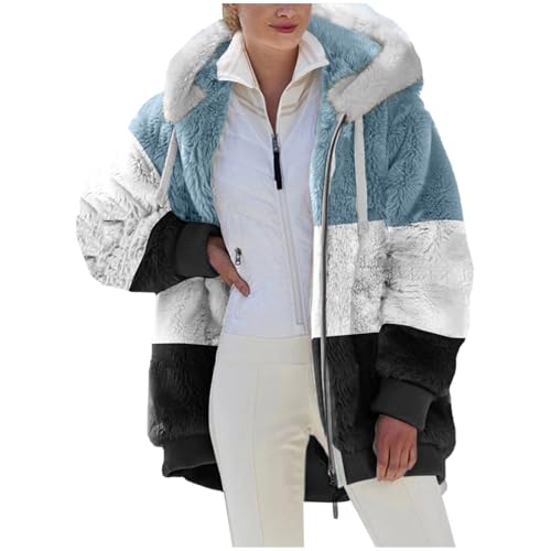 SPSMOKH Teddy-Fleece-Jacke für Damen, warme Wintermäntel, Damen-Fleecejacken, durchgehender Reißverschluss, Kapuzenpullover, flauschiges Sweatshirt, Übergröße, lässiger Pullover, Oberbekleidung mit SPSMOKH Teddy-Fleece-Jacke für Damen, warme Wintermäntel, Damen-Fleecejacken, durchgehender Reißverschluss, Kapuzenpullover, flauschiges Sweatshirt, Übergröße, lässiger Pullover, Oberbekleidung mit von SPSMOKH