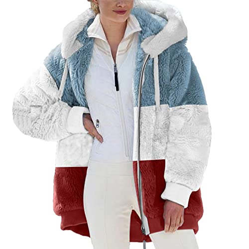 SPSMOKH Teddy-Fleece-Jacke für Damen, warme Wintermäntel, Damen-Fleecejacken, durchgehender Reißverschluss, Kapuzenpullover, flauschiges Sweatshirt, Übergröße, lässiger Pullover, Oberbekleidung mit SPSMOKH Teddy-Fleece-Jacke für Damen, warme Wintermäntel, Damen-Fleecejacken, durchgehender Reißverschluss, Kapuzenpullover, flauschiges Sweatshirt, Übergröße, lässiger Pullover, Oberbekleidung mit von SPSMOKH