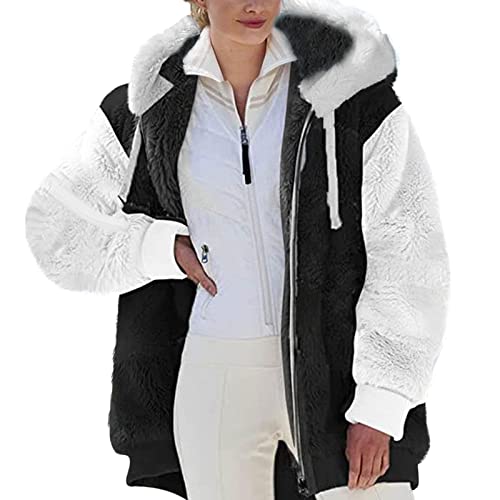 SPSMOKH Teddy-Fleece-Jacke für Damen, warme Wintermäntel, Damen-Fleecejacken, durchgehender Reißverschluss, Kapuzenpullover, flauschiges Sweatshirt, Übergröße, lässiger Pullover, Oberbekleidung mit SPSMOKH Teddy-Fleece-Jacke für Damen, warme Wintermäntel, Damen-Fleecejacken, durchgehender Reißverschluss, Kapuzenpullover, flauschiges Sweatshirt, Übergröße, lässiger Pullover, Oberbekleidung mit von SPSMOKH