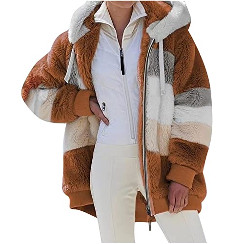 SPSMOKH Teddy-Fleece-Jacke für Damen, warme Wintermäntel, Damen-Fleecejacken, durchgehender Reißverschluss, Kapuzenpullover, flauschiges Sweatshirt, Übergröße, lässiger Pullover, Oberbekleidung mit SPSMOKH Teddy-Fleece-Jacke für Damen, warme Wintermäntel, Damen-Fleecejacken, durchgehender Reißverschluss, Kapuzenpullover, flauschiges Sweatshirt, Übergröße, lässiger Pullover, Oberbekleidung mit von SPSMOKH