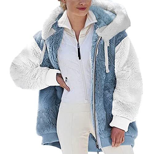 SPSMOKH Teddy-Fleece-Jacke für Damen, warme Wintermäntel, Damen-Fleecejacken, durchgehender Reißverschluss, Kapuzenpullover, flauschiges Sweatshirt, Übergröße, lässiger Pullover, Oberbekleidung mit SPSMOKH Teddy-Fleece-Jacke für Damen, warme Wintermäntel, Damen-Fleecejacken, durchgehender Reißverschluss, Kapuzenpullover, flauschiges Sweatshirt, Übergröße, lässiger Pullover, Oberbekleidung mit von SPSMOKH