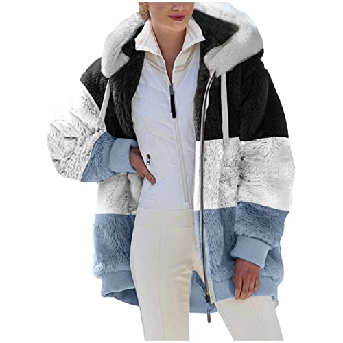 SPSMOKH Teddy-Fleece-Jacke für Damen, warme Wintermäntel, Damen-Fleecejacken, durchgehender Reißverschluss, Kapuzenpullover, flauschiges Sweatshirt, Übergröße, lässiger Pullover, Oberbekleidung mit SPSMOKH Teddy-Fleece-Jacke für Damen, warme Wintermäntel, Damen-Fleecejacken, durchgehender Reißverschluss, Kapuzenpullover, flauschiges Sweatshirt, Übergröße, lässiger Pullover, Oberbekleidung mit von SPSMOKH