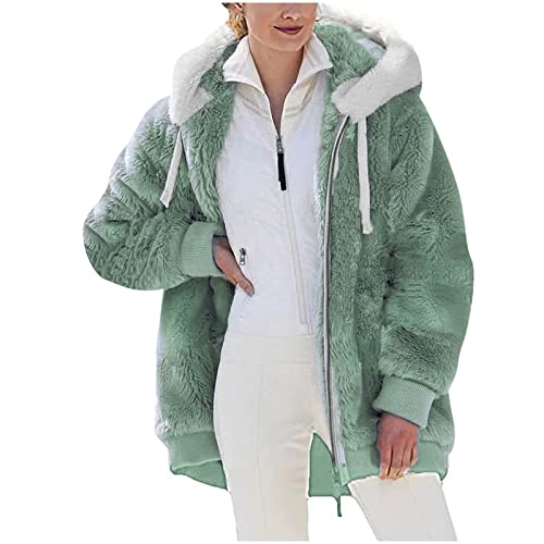 SPSMOKH Teddy-Fleece-Jacke für Damen, warme Wintermäntel, Damen-Fleecejacken, durchgehender Reißverschluss, Kapuzenpullover, flauschiges Sweatshirt, Übergröße, lässiger Pullover, Oberbekleidung mit SPSMOKH Teddy-Fleece-Jacke für Damen, warme Wintermäntel, Damen-Fleecejacken, durchgehender Reißverschluss, Kapuzenpullover, flauschiges Sweatshirt, Übergröße, lässiger Pullover, Oberbekleidung mit von SPSMOKH