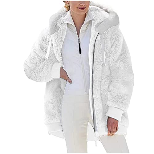 SPSMOKH Teddy-Fleece-Jacke für Damen, warme Wintermäntel, Damen-Fleecejacken, durchgehender Reißverschluss, Kapuzenpullover, flauschiges Sweatshirt, Übergröße, lässiger Pullover, Oberbekleidung mit SPSMOKH Teddy-Fleece-Jacke für Damen, warme Wintermäntel, Damen-Fleecejacken, durchgehender Reißverschluss, Kapuzenpullover, flauschiges Sweatshirt, Übergröße, lässiger Pullover, Oberbekleidung mit von SPSMOKH