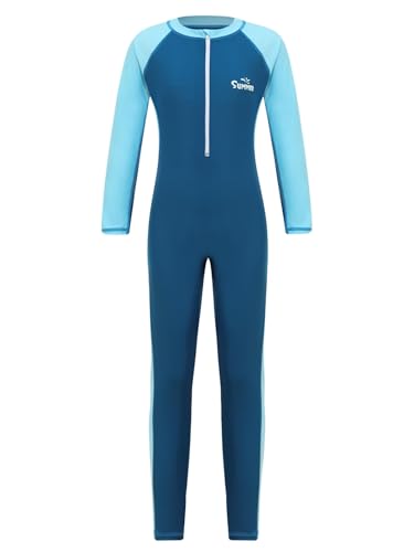 SPSMOKH Unisex-Badeanzug für Mädchen und Jungen, LSF 50+, volle Länge, Surfen, lange Neoprenanzüge, athletische Bademode, Himmelblau, 7–8 Jahre SPSMOKH Unisex-Badeanzug für Mädchen und Jungen, LSF 50+, volle Länge, Surfen, lange Neoprenanzüge, athletische Bademode, Himmelblau, 7–8 Jahre von SPSMOKH