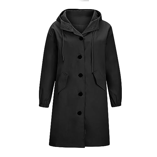 SPSMOKH Wasserdichte Damen-Jacke, Windbreaker mit Kapuze, langer Regenmantel, Übergröße, einfarbig, Wandern, Camping, winddicht, Trenchcoat, leicht, Sommer, Herbst, Regenmantel, Outdoor, verstaubar SPSMOKH Wasserdichte Damen-Jacke, Windbreaker mit Kapuze, langer Regenmantel, Übergröße, einfarbig, Wandern, Camping, winddicht, Trenchcoat, leicht, Sommer, Herbst, Regenmantel, Outdoor, verstaubar von SPSMOKH