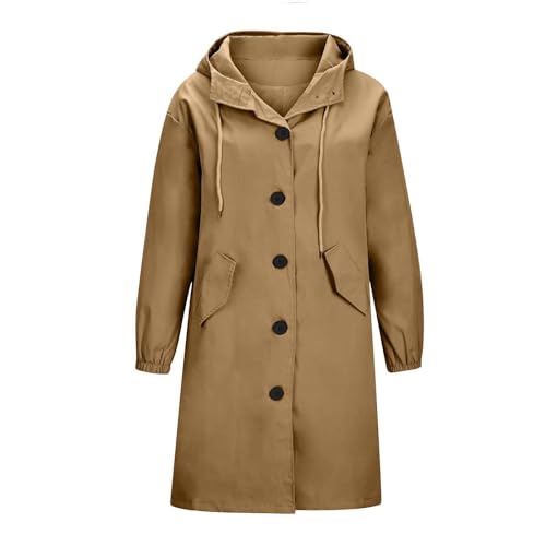 SPSMOKH Wasserdichte Damen-Jacke, Windbreaker mit Kapuze, langer Regenmantel, Übergröße, einfarbig, Wandern, Camping, winddicht, Trenchcoat, leicht, Sommer, Herbst, Regenmantel, Outdoor, verstaubar SPSMOKH Wasserdichte Damen-Jacke, Windbreaker mit Kapuze, langer Regenmantel, Übergröße, einfarbig, Wandern, Camping, winddicht, Trenchcoat, leicht, Sommer, Herbst, Regenmantel, Outdoor, verstaubar von SPSMOKH