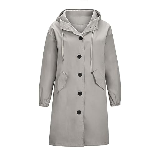 SPSMOKH Wasserdichte Damen-Jacke, Windbreaker mit Kapuze, langer Regenmantel, Übergröße, einfarbig, Wandern, Camping, winddicht, Trenchcoat, leicht, Sommer, Herbst, Regenmantel, Outdoor, verstaubar SPSMOKH Wasserdichte Damen-Jacke, Windbreaker mit Kapuze, langer Regenmantel, Übergröße, einfarbig, Wandern, Camping, winddicht, Trenchcoat, leicht, Sommer, Herbst, Regenmantel, Outdoor, verstaubar von SPSMOKH