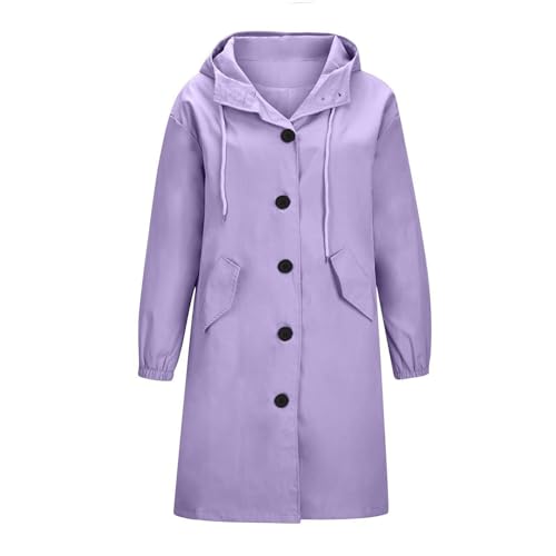 SPSMOKH Wasserdichte Damen-Jacke, Windbreaker mit Kapuze, langer Regenmantel, Übergröße, einfarbig, Wandern, Camping, winddicht, Trenchcoat, leicht, Sommer, Herbst, Regenmantel, Outdoor, verstaubar SPSMOKH Wasserdichte Damen-Jacke, Windbreaker mit Kapuze, langer Regenmantel, Übergröße, einfarbig, Wandern, Camping, winddicht, Trenchcoat, leicht, Sommer, Herbst, Regenmantel, Outdoor, verstaubar von SPSMOKH