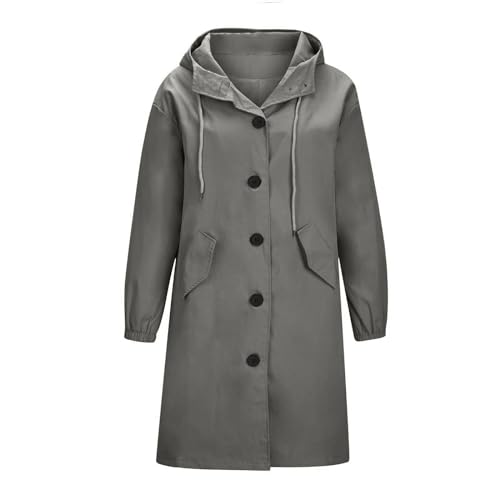SPSMOKH Wasserdichte Damen-Jacke, Windbreaker mit Kapuze, langer Regenmantel, Übergröße, einfarbig, Wandern, Camping, winddicht, Trenchcoat, leicht, Sommer, Herbst, Regenmantel, Outdoor, verstaubar SPSMOKH Wasserdichte Damen-Jacke, Windbreaker mit Kapuze, langer Regenmantel, Übergröße, einfarbig, Wandern, Camping, winddicht, Trenchcoat, leicht, Sommer, Herbst, Regenmantel, Outdoor, verstaubar von SPSMOKH