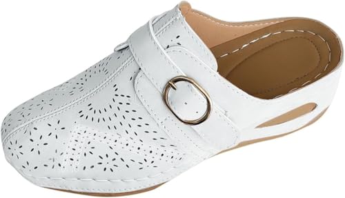 Wdge Clogs für Damen, Pantoletten, Slipper, geschlossener Zehenbereich, bequem, Damen-Pantoletten, ausgehöhlt, Sommer, Wandersandalen, atmungsaktiv, orthopädische Schuhe mit Fußgewölbeunterstützung Wdge Clogs für Damen, Pantoletten, Slipper, geschlossener Zehenbereich, bequem, Damen-Pantoletten, ausgehöhlt, Sommer, Wandersandalen, atmungsaktiv, orthopädische Schuhe mit Fußgewölbeunterstützung von SPSMOKH