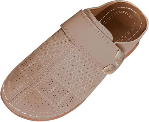 Wdge Clogs für Damen, Pantoletten, Slipper, geschlossener Zehenbereich, bequem, für den Sommer, Wandersandalen, atmungsaktiv, orthopädische Schuhe mit Fußgewölbeunterstützung (50 Beige, Größe 50) Wdge Clogs für Damen, Pantoletten, Slipper, geschlossener Zehenbereich, bequem, für den Sommer, Wandersandalen, atmungsaktiv, orthopädische Schuhe mit Fußgewölbeunterstützung (50 Beige, Größe 50) von SPSMOKH