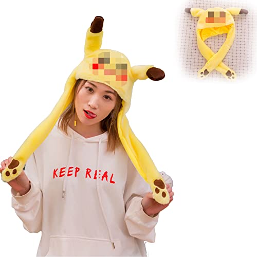 Hasenhut mit beweglichen Ohren Hasenhut Ohr bewegliche Sprungmütze Lustiger Hase Plüsch Hut Kappe für Frauen und Mädchen Cosplay Weihnachten Party Urlaub Hut (Rosa) von SPTACUS