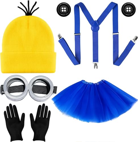 Halloween Kostüm Cosplay Kostüm Halloween Mütze Cosplay Brille Handschuhe Knöpfe Hosenträger Halloween Party Karneval Kostüm für Damen Herren Kinder von SPVN