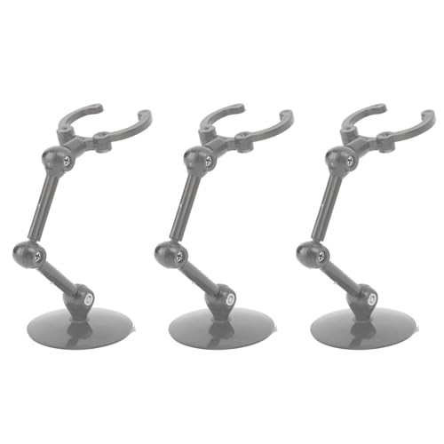 10 Stück Action-Figuren-Ständer, Kunststoff-Puppen-Display-Halter, Stützständer mit Stabiler Basis, Leicht und Tragbar (Black) von SPYMINNPOO