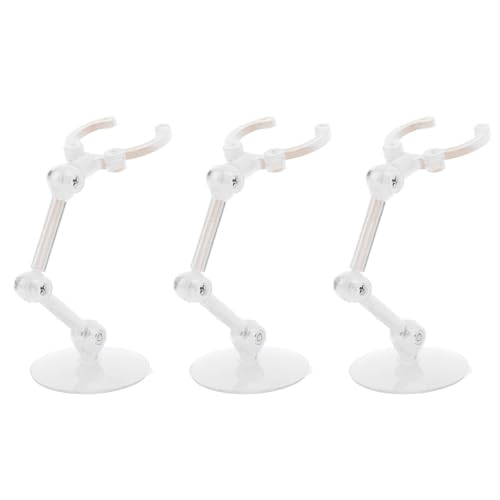 10 Stück Action-Figuren-Ständer, Kunststoff-Puppen-Display-Halter, Stützständer mit Stabiler Basis, Leicht und Tragbar (Transparent) von SPYMINNPOO