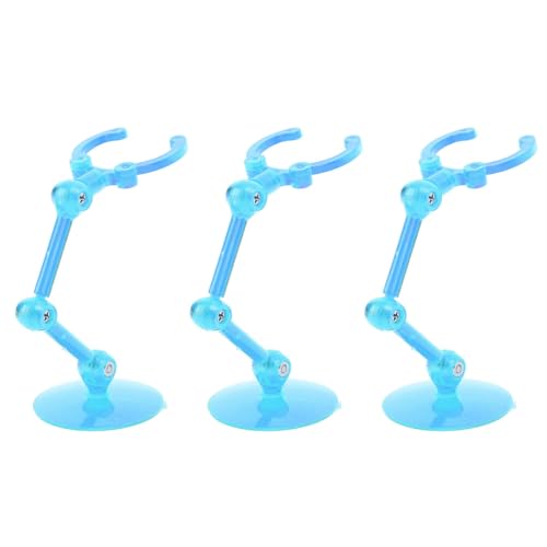10 Stück Action-Figuren-Ständer, Kunststoff-Puppen-Display-Halter, Stützständer mit Stabiler Basis, Leicht und Tragbar (Transparentes Blau) von SPYMINNPOO