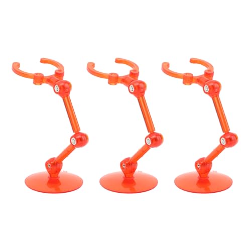 10 Stück Action-Figuren-Ständer, Kunststoff-Puppen-Display-Halter, Stützständer mit Stabiler Basis, Leicht und Tragbar (Transparentes Rot) von SPYMINNPOO