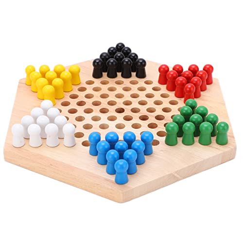 Halma Spiel Holz, Chinesisches Checkers Hölzernes Buntes Brettspiel Set für Erwachsene Senioren Kinder Familie Gesellschaftsspiel von SPYMINNPOO