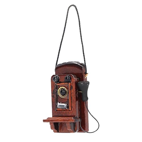 Puppenhaus Wandtelefon 1:12 Vintage Birkenholz Kunststoff Miniatur Telefon für Puppenhaus Dekoration Puppenhaus Wandtelefon 1:12 Vintage Birkenholz Kunststoff Miniatur Telefon für Puppenhaus Dekoration von SPYMINNPOO
