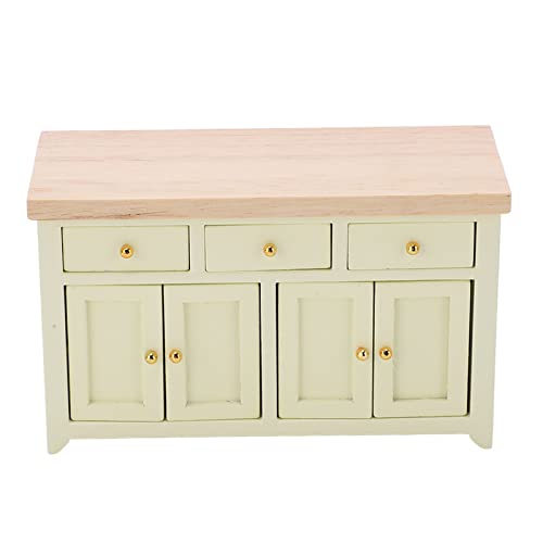 Puppenhausschrank Im MaßStab 1:12, PuppenhausmöBel aus Holz, Wohnzimmer, Miniatur, Birke, Puppenhaus, Aufbewahrungsschrank, PuppenhausmöBel, Spielzeug FüR die PuppenhausküChe (Creme farben) von SPYMINNPOO