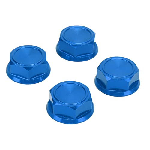 RC Sechskant Radmuttern, 4 Stück, 24 Mm, Präzise Bearbeitung, Aluminiumlegierung, Staubsicherungsmuttern, Kompatibel mit ARRMA 1/5 RC Autos(Blau) von SPYMINNPOO
